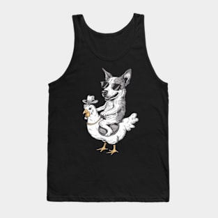 Paola Salome features a dog riding a small chicken Tank Top